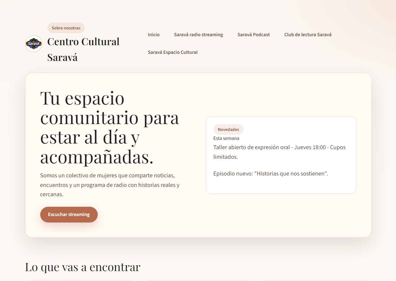 Saravá Radio Streaming mockup